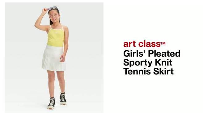 Girls' Pleated Sporty Knit Tennis Skirt - art class™, 2 of 7, play video