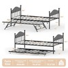Daybed with Trundle, Metal Twin Size Day Bed with Stylish Headboard, Sofa BedFrame with Pop Up Foldable Trundle Bed, Heavy Duty Steel Slats Platform - 3 of 4