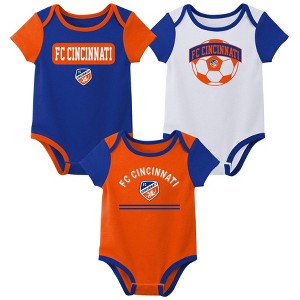 MLS FC Cincinnati Infant Boys' 3pk Bodysuit - 1 of 4