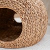 XIYUYEU Wicker Round Cat Bed Cave Cozy Pet Bed Cat Sofa Bed with Handles For Any Size Cat Breeds, Chihuahua, Light Brown - 3 of 4
