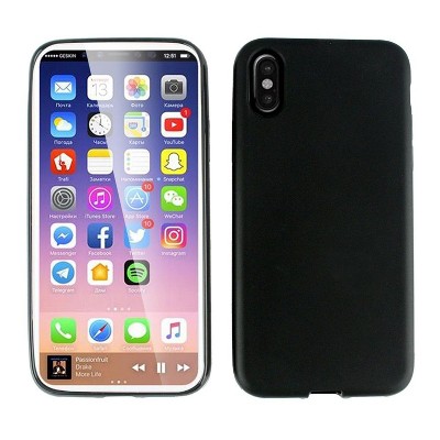 iPhone X Fashion Case, iPhone X Case, by Insten TPU Rubber Candy Skin Case Cover For Apple iPhone X, Black by Eagle