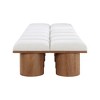 Meridian Furniture,Pavilion Cream Boucle Fabric Bench - 3 of 4