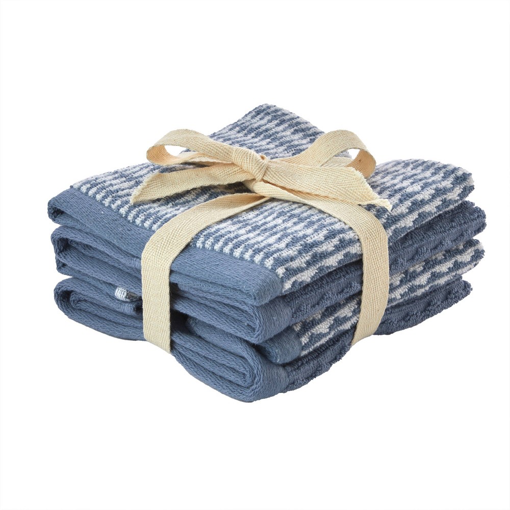 Photos - Towel 4pc Longborough Washcloth Set Blue - SKL Home