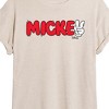 Women's - Disney - Mickey Red Hand Peace Sign Oversized Graphic T-Shirt - 2 of 4