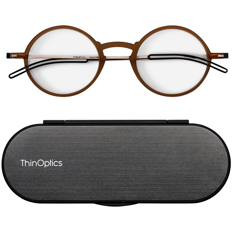 ThinOptics FrontPage Manhattan Reading Glasses with Milano Case, 1 of 3