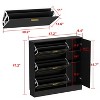 Hitow Black Tipping Shoe Cabinet 3-Drawer Gold Accessory Extra Storage Space - 4 of 4