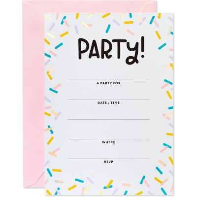 10ct Birthday Party Invitations Confetti - Spritz™