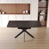 CENGHU 62.4" Extendable 78.15"Very Large Rectangular Dining Table, Modern Mid-Century Kitchen Table with Black Metal X Shape Legs, Conference Table - 2 of 4