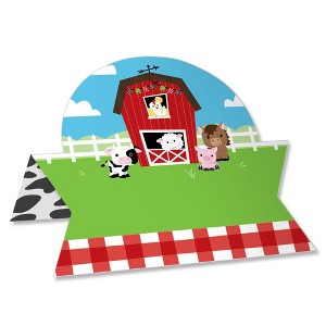 Big Dot of Happiness Farm Animals - Barnyard Baby Shower or Birthday Party Tent Buffet Card - Table Setting Name Place Cards - Set of 24 - 1 of 4