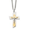 Black Bow Jewelry Men's Stainless Steel & Gold Tone Plated XL Crucifix Necklace, 24 Inch - 2 of 4