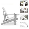 FONTOI Adirondack Chairs, Adirondack Chairs with Cup Holder, Outdoor Backyard Chairs with Reclining Seat Back for Garden, White, 28.5"*36.5"*38.25" - 4 of 4