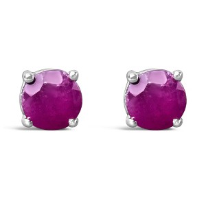 Silver 3.5 MM Created Birthstone Solitaire Stud Earrings - 1 of 4