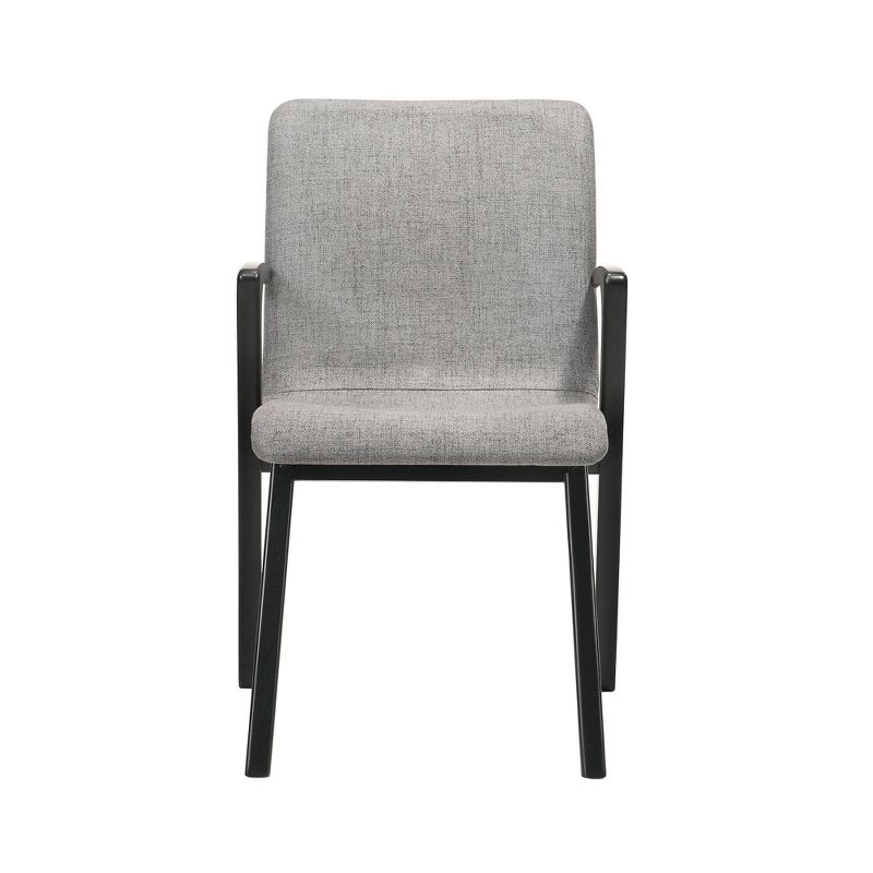 Set of 2 Varde Mid-Century Upholstered Dining Chairs Black - Armen Living, 4 of 9
