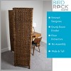 BIRDROCK HOME 3-Panel Seagrass Room Divider - Handwoven Abaca Privacy Screen, Freestanding Partition for Bedroom & Living Room - Brown Wash Frame - 2 of 4