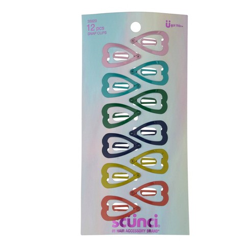 Scunci Kids' Square Glitter Snap Hair Clips - 10ct : Target