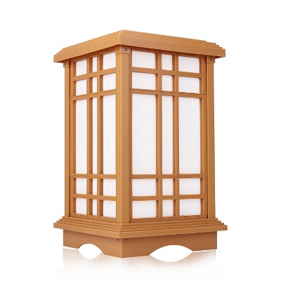 Solar LED Zen Outdoor Lantern with Amber/White Light - Techko Maid