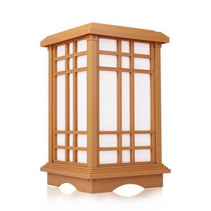 Solar LED Zen Outdoor Lantern with Amber/White Light - Techko Maid - 1 of 4