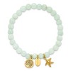 Chisel Stainless Steel Yellow IP-plated Starfish and Tree of Life Dangles 6.5mm Amazon Stone Beaded 6.25" Stretch Bracelet - 3 of 4