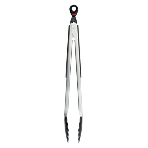OXO Good Grips Locking Kitchen Tongs, Stainless Steel & Silicone, 12 in