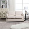 NicBex Loveseat Sofa with Soft Cushion and Side Pocket Modern Upholstered 2 Seater Loveseat Couch for Living Room,Bedroom,Beige - 4 of 4