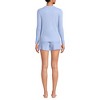 Lands' End Women's Cozy Brushed Rib 2 Piece Pajama Set - Long Sleeve Top and Shorts - 2 of 4