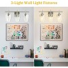 Runesay 3-Light Bathroom Light Fixtures, Brushed Nickel Vanity Lighting, Metal Bath Wall Mounted Lights, Modern Wall Sconces Light with Glass Shades - 3 of 4