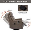 PAGED Modern Swivel Recliner Chair, Heating Massage Chair with Side Pocket, Leather Accent Chair for Bedroom, Living Room Furniture - 4 of 4