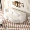KWPZQEB Convertible Folding Sofa Bed, Teddy Fabric Foam-Filled Couch with 2 Pillows, Modern Folding Loveseat Sofa for Living Room, Bedroom - 2 of 4