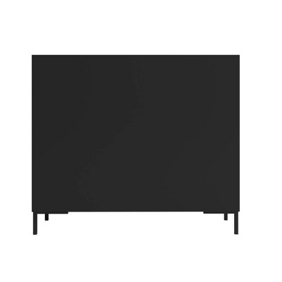 Black Mid-Century Modern Freestanding Office Cabinet