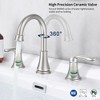 Widespread 2-Handle Bathroom Sink Faucet, Lavatory Tap with 3-Hole Setup and 360� Swivel Spout for Vanity Basin - 3 of 4