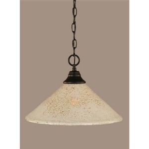 Toltec Lighting Any 1 - Light Pendant in  Matte Black with 12" Gold Ice Shade - 1 of 1