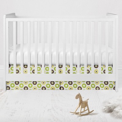 Bacati - Mod Dots Green/Yellow/Choc Crib/Toddler Bed Skirt