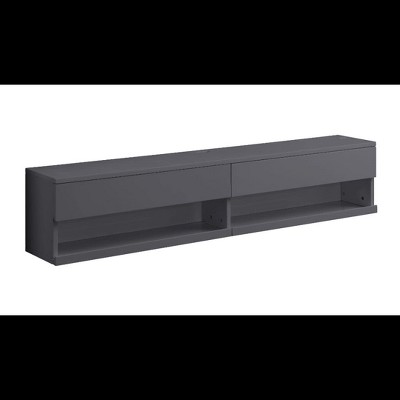 Ximena 60'' Gray Modern Floating TV Stand with LED Lights