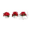 Nearly Natural 9-in Artificial Poinsettia Arrangements in White Ceramic Pots - Set of 3 - 2 of 4