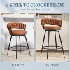DYHOME Swivel Bar Stools Set of 2, 24" Counter Height Kitchen Stools with Back, Suede & Woven Backrest, 360° Roating Metal Frame Barstools - 3 of 4