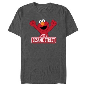 Men's Sesame Street Elmo Red Logo Sign T-Shirt - 1 of 4