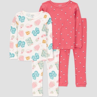 Carter's Just One You® Toddler Girls' 4pc Cotton Long Sleeve Pajama Set