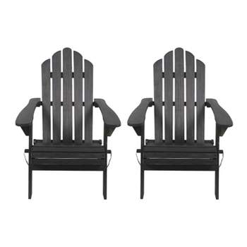 2pk Hazel Outdoor Acacia Wood Foldable Adirondack Chairs - Christopher Knight Home
