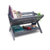 Kids Book Caddy with Shelf, Gray - 2 of 3