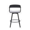 HomeRoots 27" Light Gray and Black Fabric with Metal Swivel Counter Height Bar Chair - 4 of 4