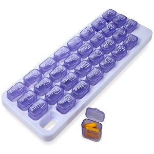 MEDca Monthly Pill Organizer – 31 Day Pill Box with Large Removable Pods, Portable Case & Holder for Daily Medication, Vitamins & Travel, Purple - 1 of 4