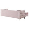 L-Shaped Sectional Sofas Chaise with Faux Jewel Tufting, Chrome Steel Legs & KD Compact Design for Easy Delivery - 4 of 4