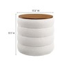 Modway Mezzo Round Storage Ottoman – Boucle Fabric Upholstered Footrest with Hidden Storage and Padded Top - 3 of 4