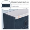 Lyngins Retro Storage Bench with Velvet Cushion, 42.5"L Entryway Bench, Storage Ottoman with Enclosed Doors & Drawers, Solid Wood Frame Ottoman Bench - 3 of 4