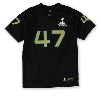 NFL Boys Super Bowl 47 Jersey, Black, L
