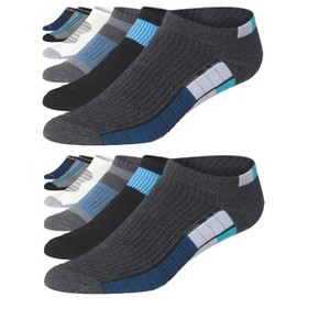 JAMES FIALLO Men's 12-Pairs Performance Low Cut Classic Shades Striped And Accented Colors Athletic Sport Socks - 1 of 4
