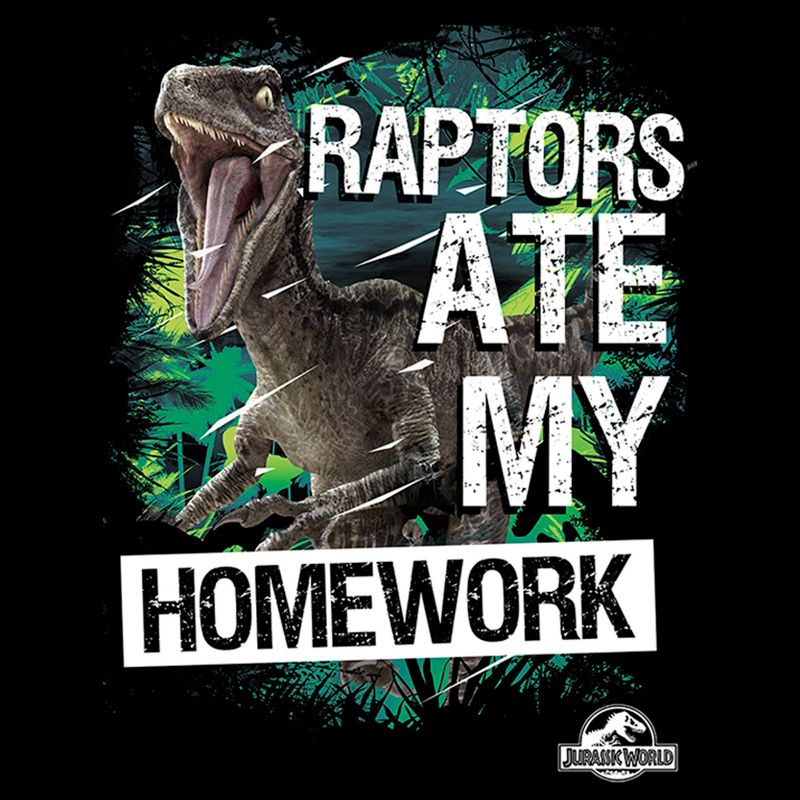 Boy's Husky Jurassic World Raptors Ate My Homework, 2 of 4