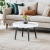NicBex Modern Annular Texture Round Coffee Table with Black Sprayed Metal Legs,Natural Wood Side Table,Center Table for Living Room - 3 of 4