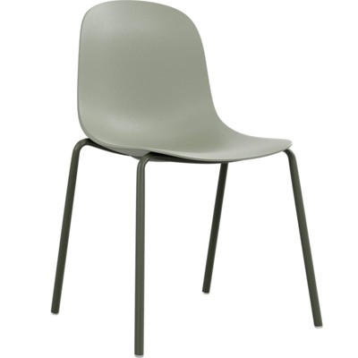 FURNIinspire Accent Chairs Modern Plastic Dining Chair Set of 4 with Meal Legs for Home, Outdoor Chairs for Garden, Poolside, Green, 21.7"*19.3"*33.3"
