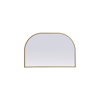 Elegant Lighting Metal Frame Arch Mirror 36x24 Inch in Brass
